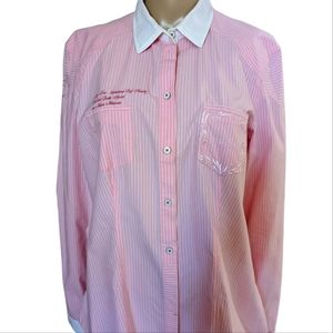 Boss Hugo Boss Pink Striped Blouse Shirt